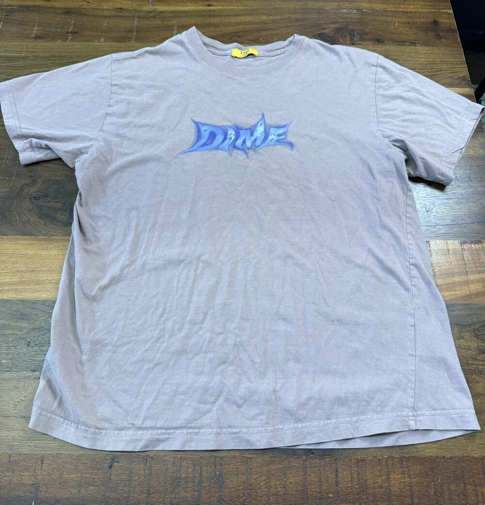 Dime T-Shirt Mens Medium Black Gold Logo Skateboard Short Sleeve